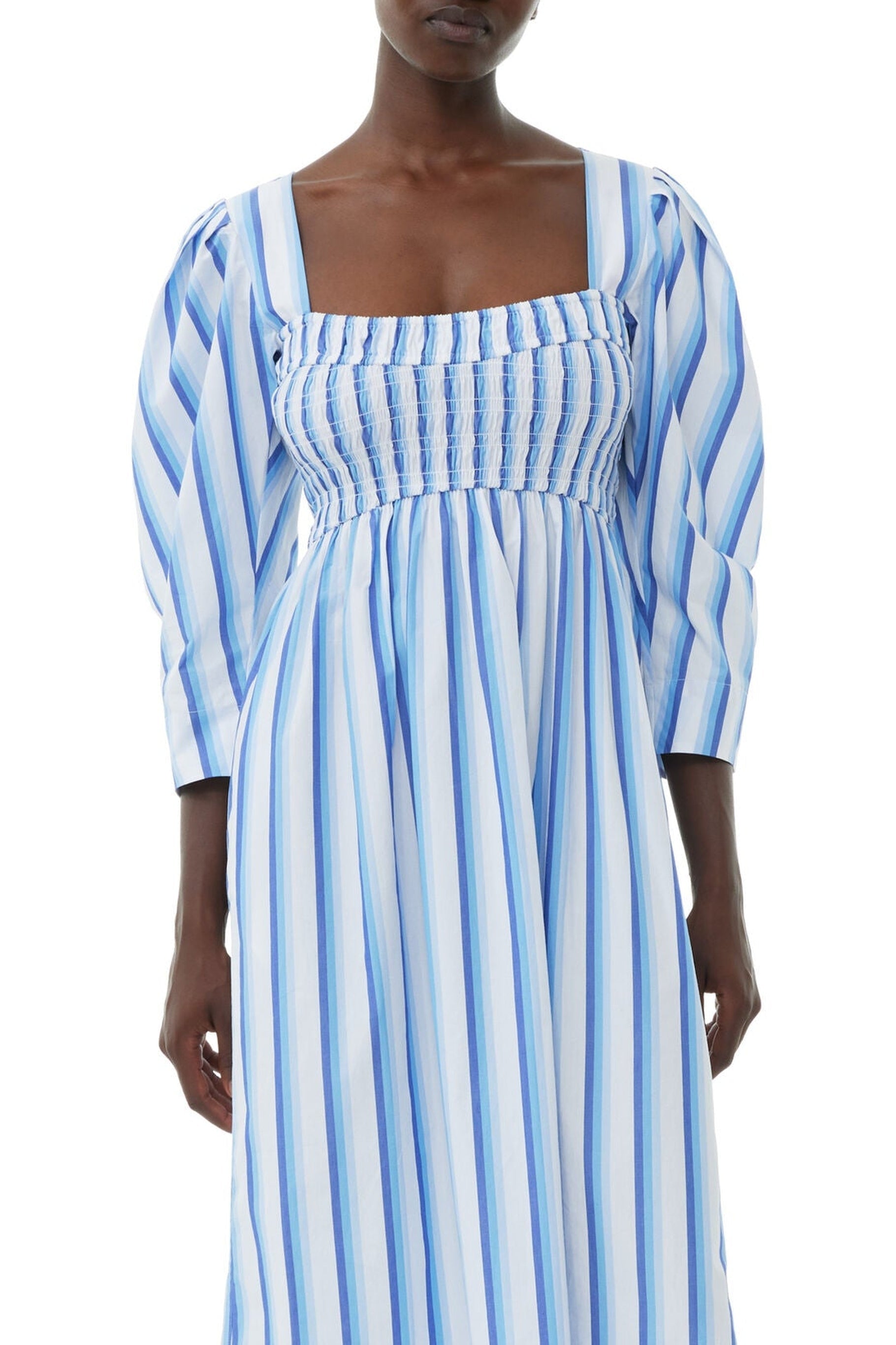 Robe midi à fines rayures - Silver Lake Blue