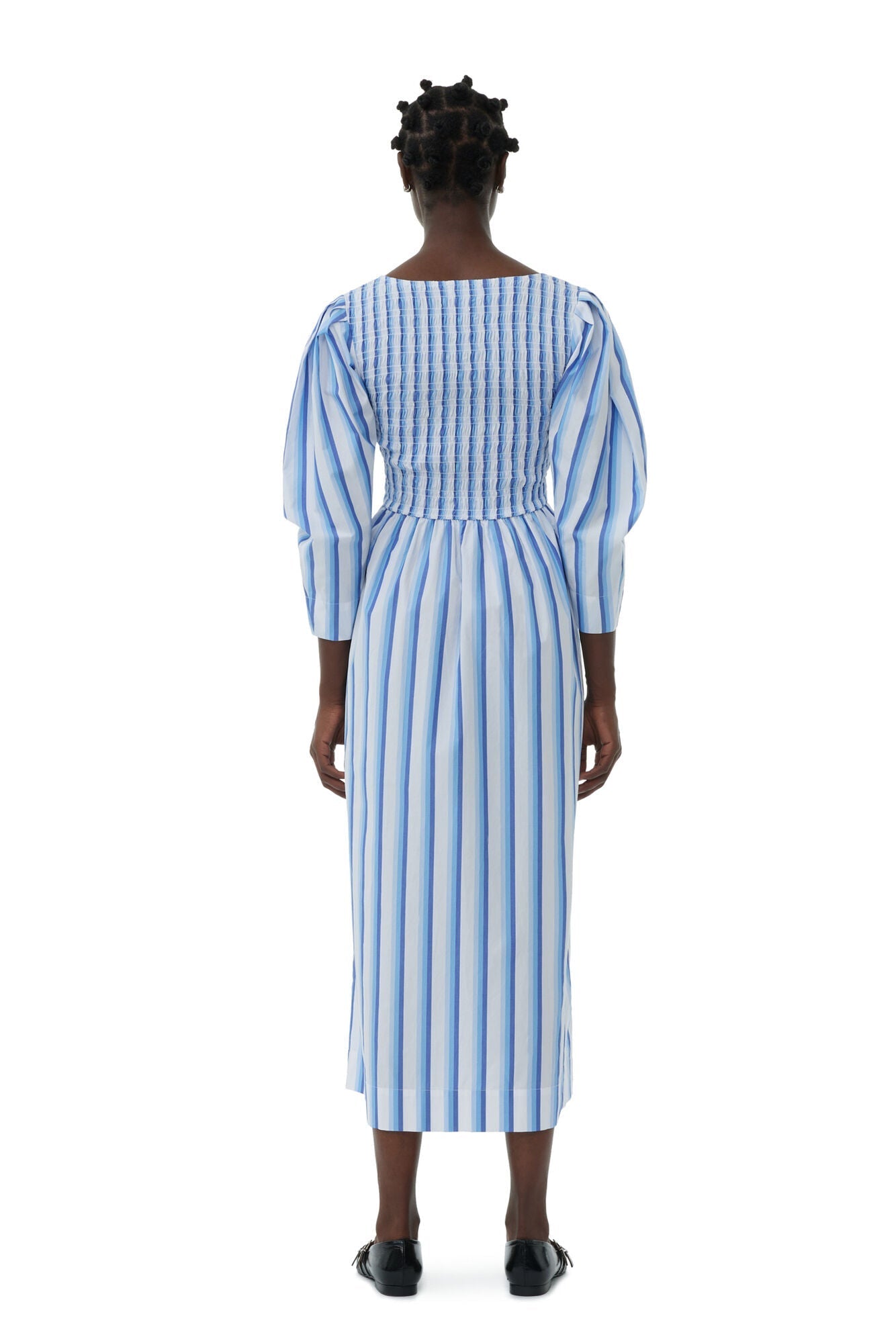 Robe midi à fines rayures - Silver Lake Blue
