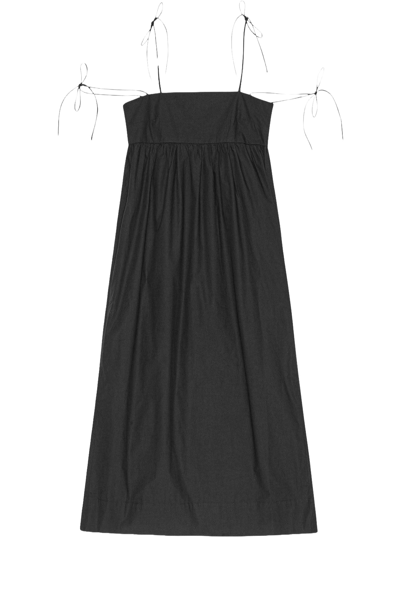 Midi dress with strings - Black