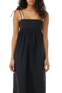 Midi dress with strings - Black