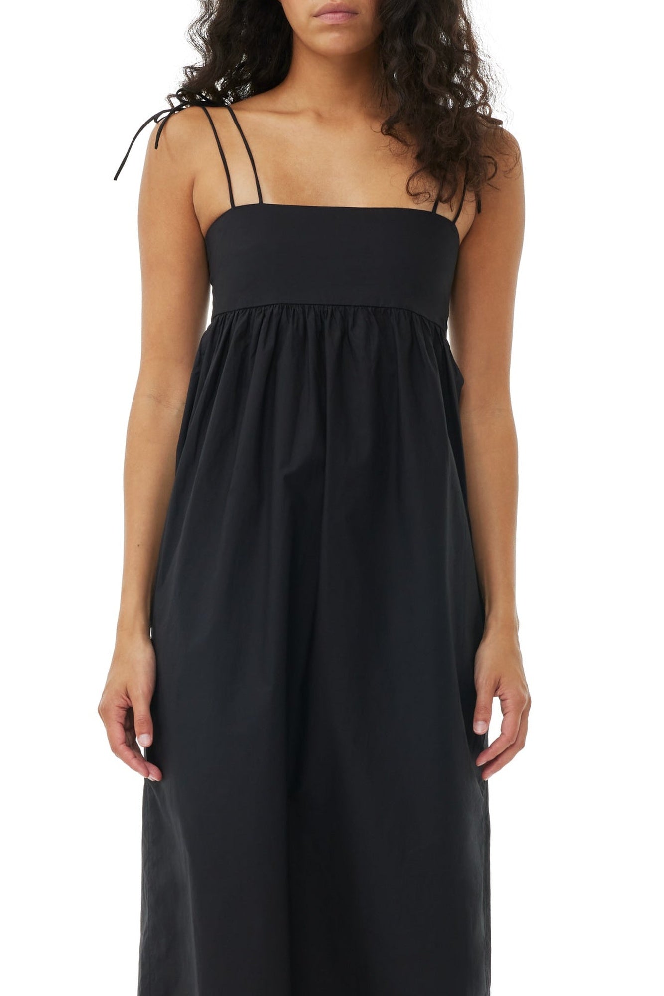 Midi dress with strings - Black