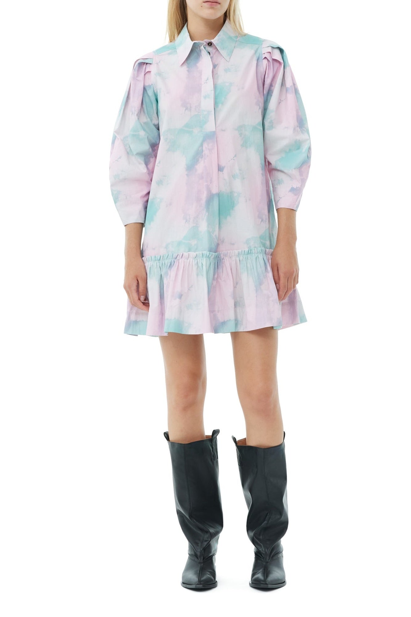 Robe courte chemise imprimée - Lilac Sachet
