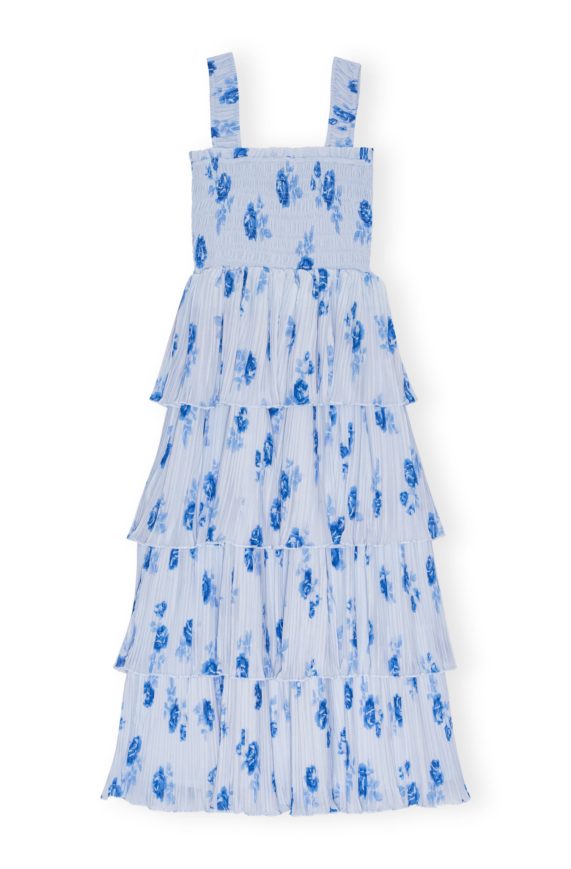 Robe mi longue à bretelles en georgette - Heather