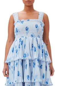 Robe mi longue à bretelles en georgette - Heather