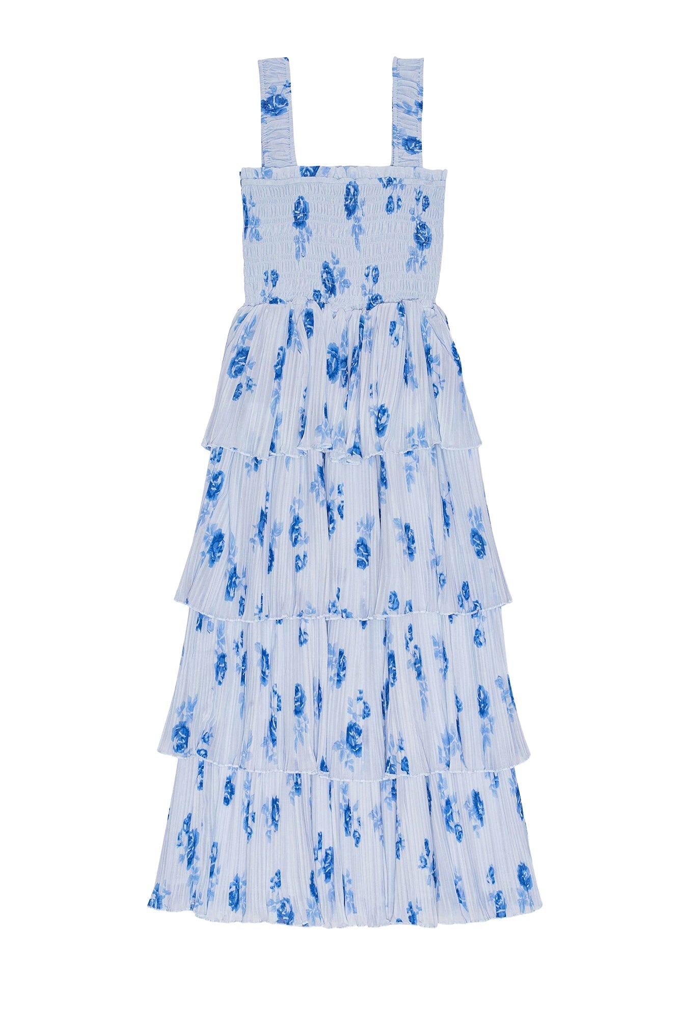 Robe mi longue à bretelles en georgette - Heather