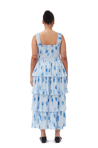 Robe mi longue à bretelles en georgette - Heather