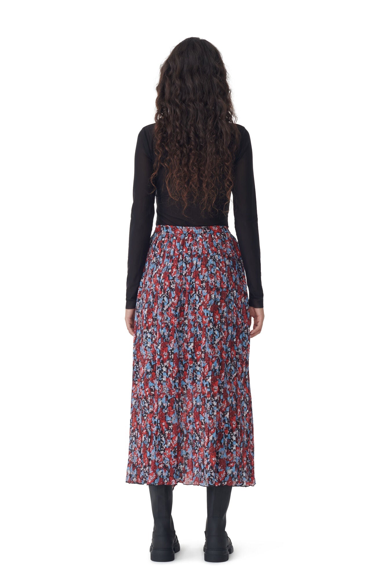 Jupe midi à imprimé fleuri - High Risk Red