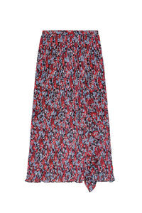 Jupe midi à imprimé fleuri - High Risk Red