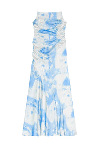 Robe longue imprimée en satin - Powder Blue