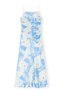 Robe longue imprimée en satin - Powder Blue