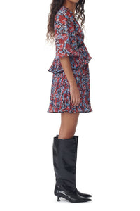 Pleated short dress - High Risk Red