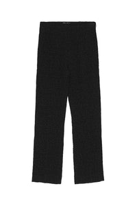Pantalon raccourci tailleur texturé en tissu - Black