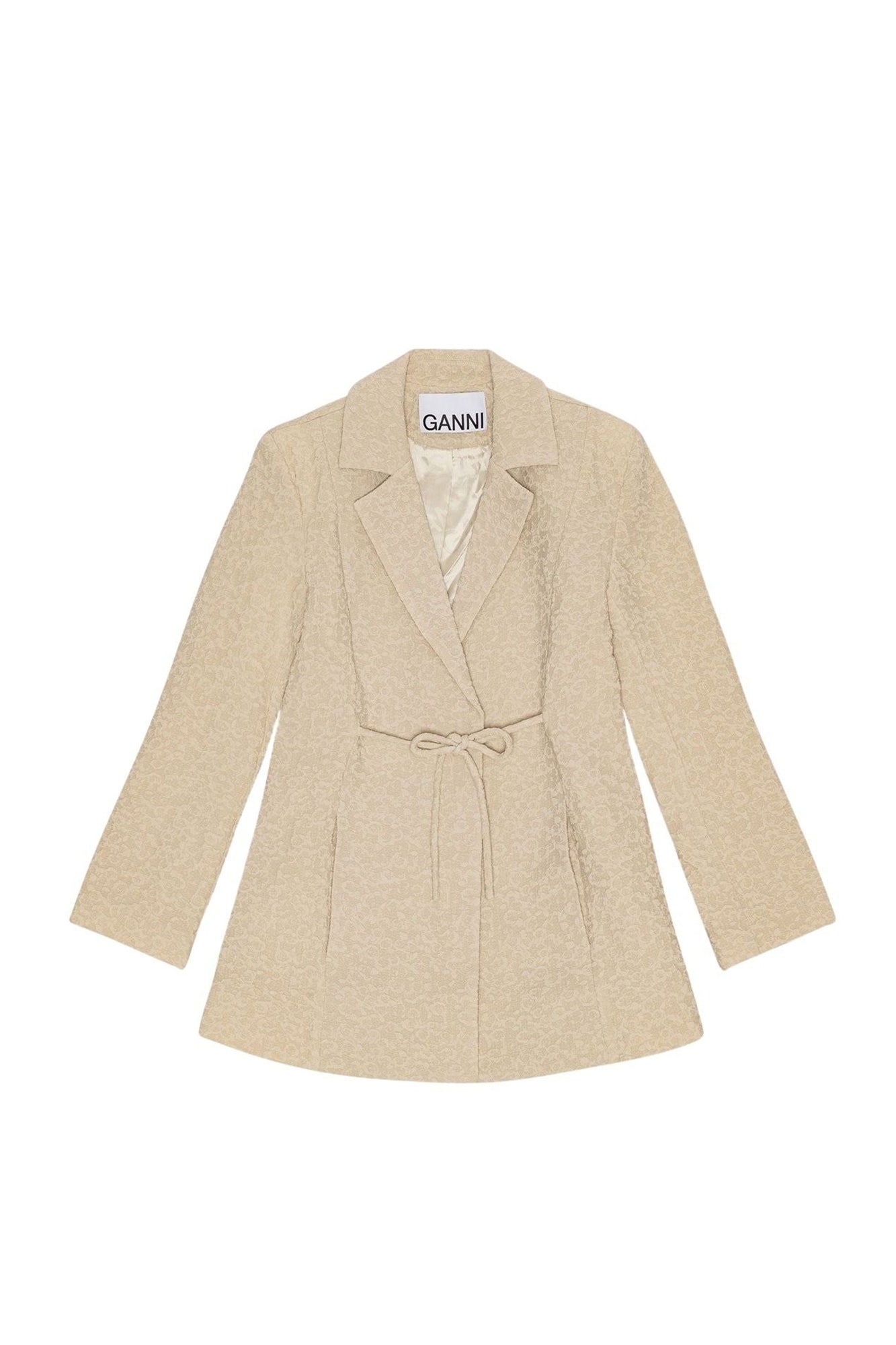 Blazer à lacet texturé en tissu - Oyster Gray