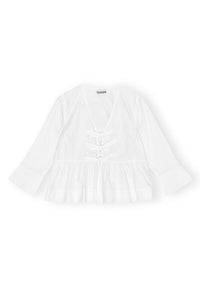 Blouse à basque et lacets - Bright White