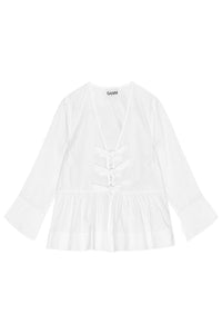 Basque and lace blouse - Bright White