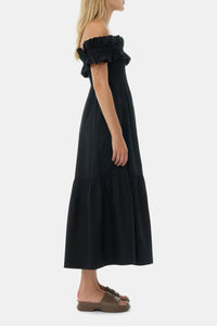 Midi dress with drop sleeves - Black