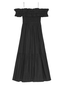 Midi dress with drop sleeves - Black