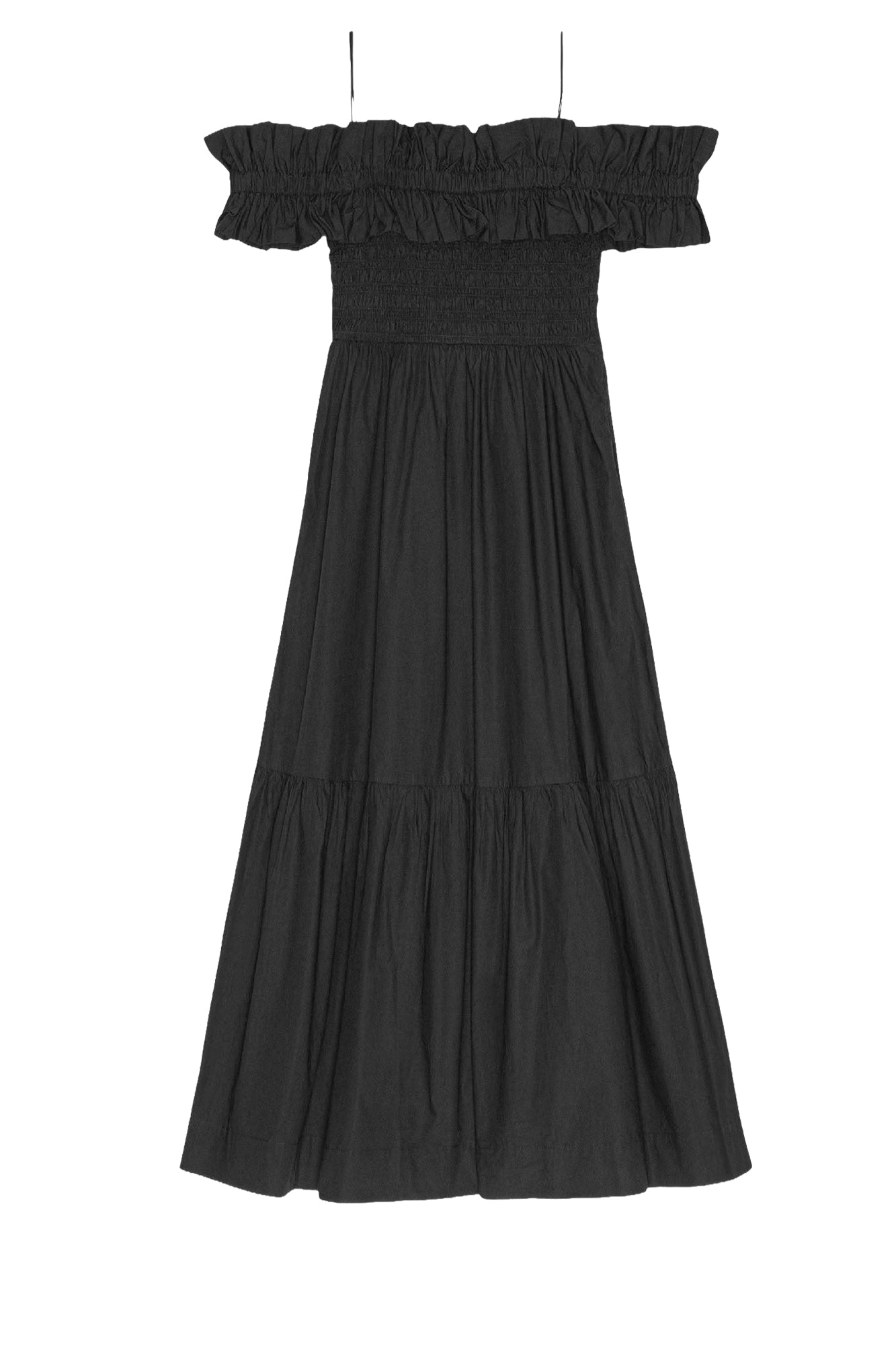 Midi dress with drop sleeves - Black