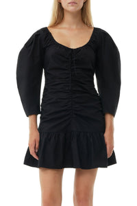 Short dress with balloon sleeves - Black