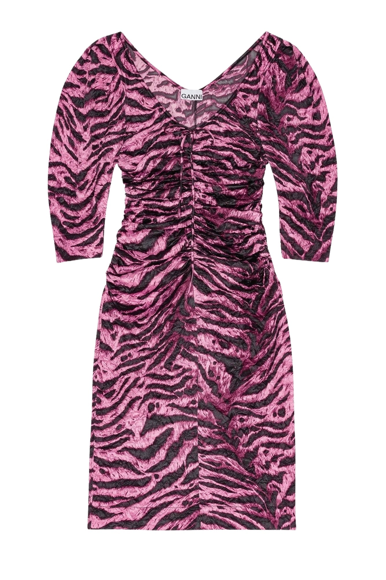 Printed satin midi dress - Orchid Smoke