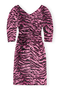 Robe midi imprimée en satin - Orchid Smoke