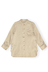 Chemise oversize en satin - Safari