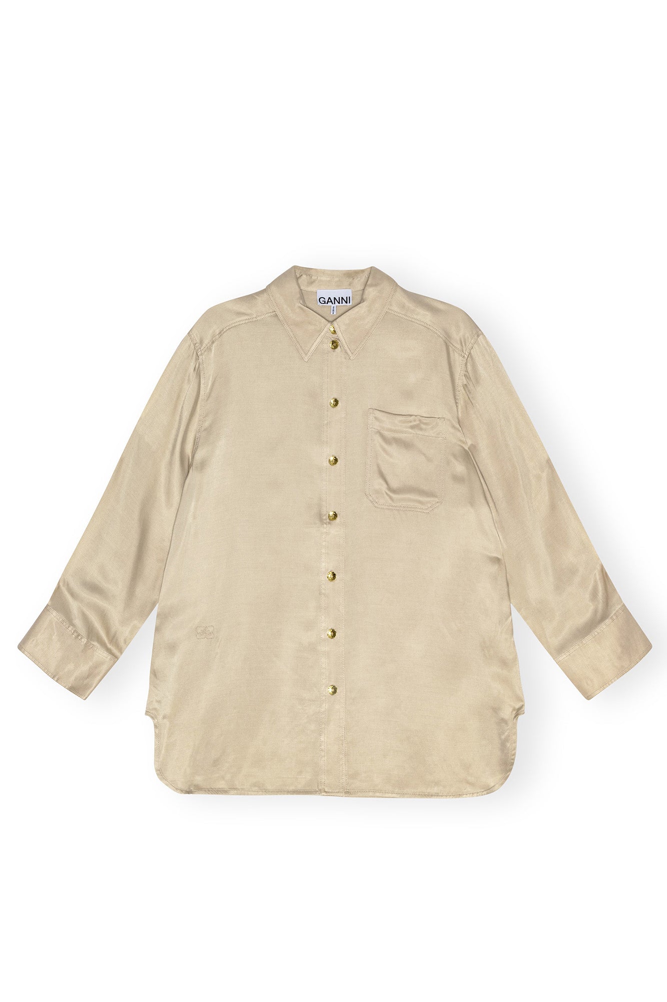 Chemise oversize en satin - Safari