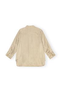 Chemise oversize en satin - Safari