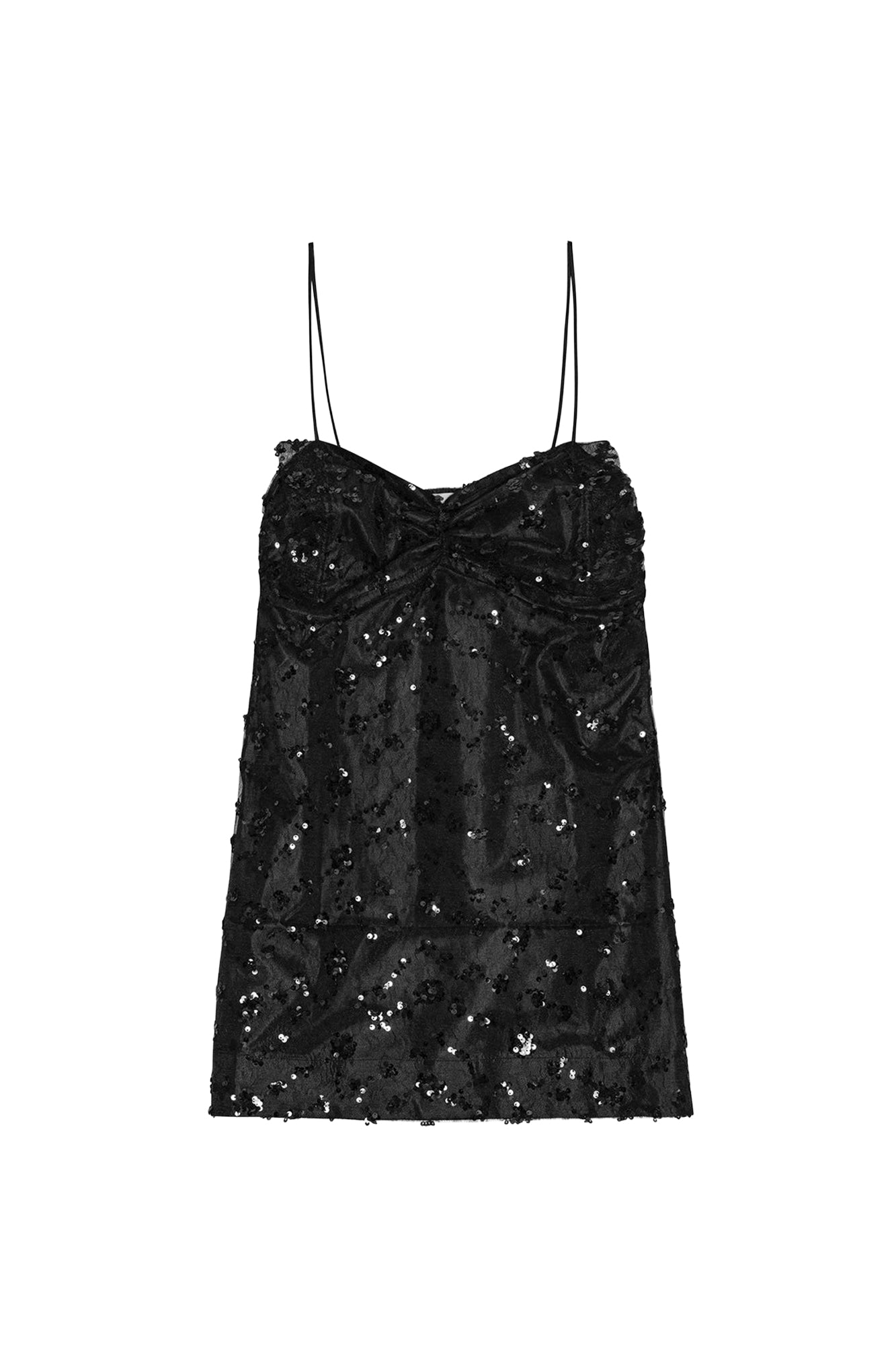 Sequin lace short dress - Black