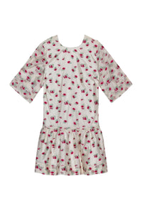 Robe courte en organza jacquard dos nu - Tofu