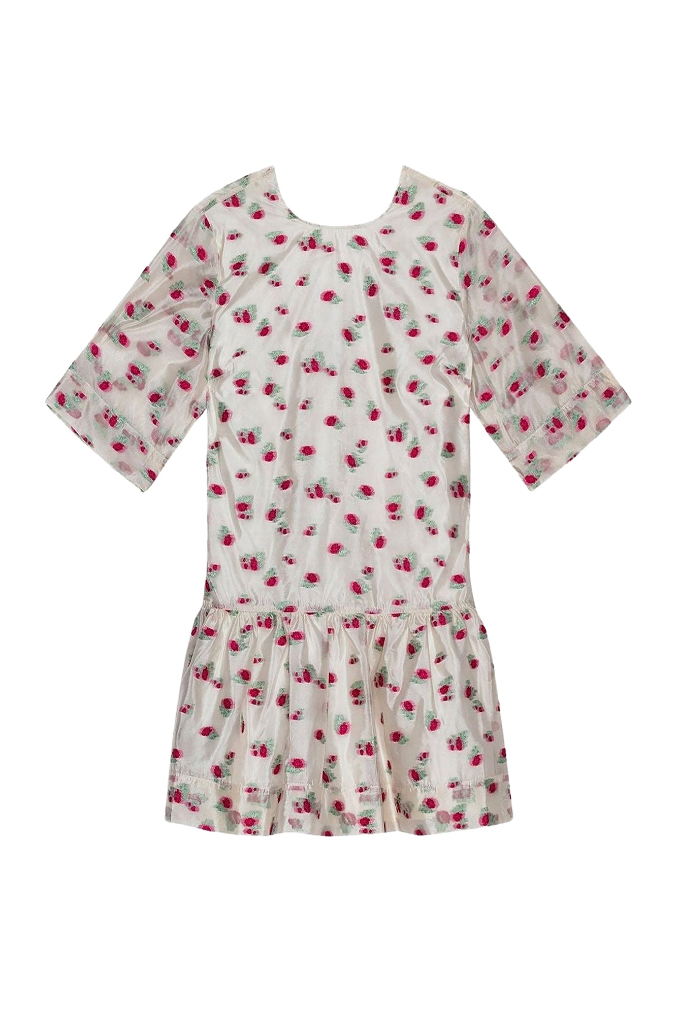 Robe courte en organza jacquard dos nu - Tofu