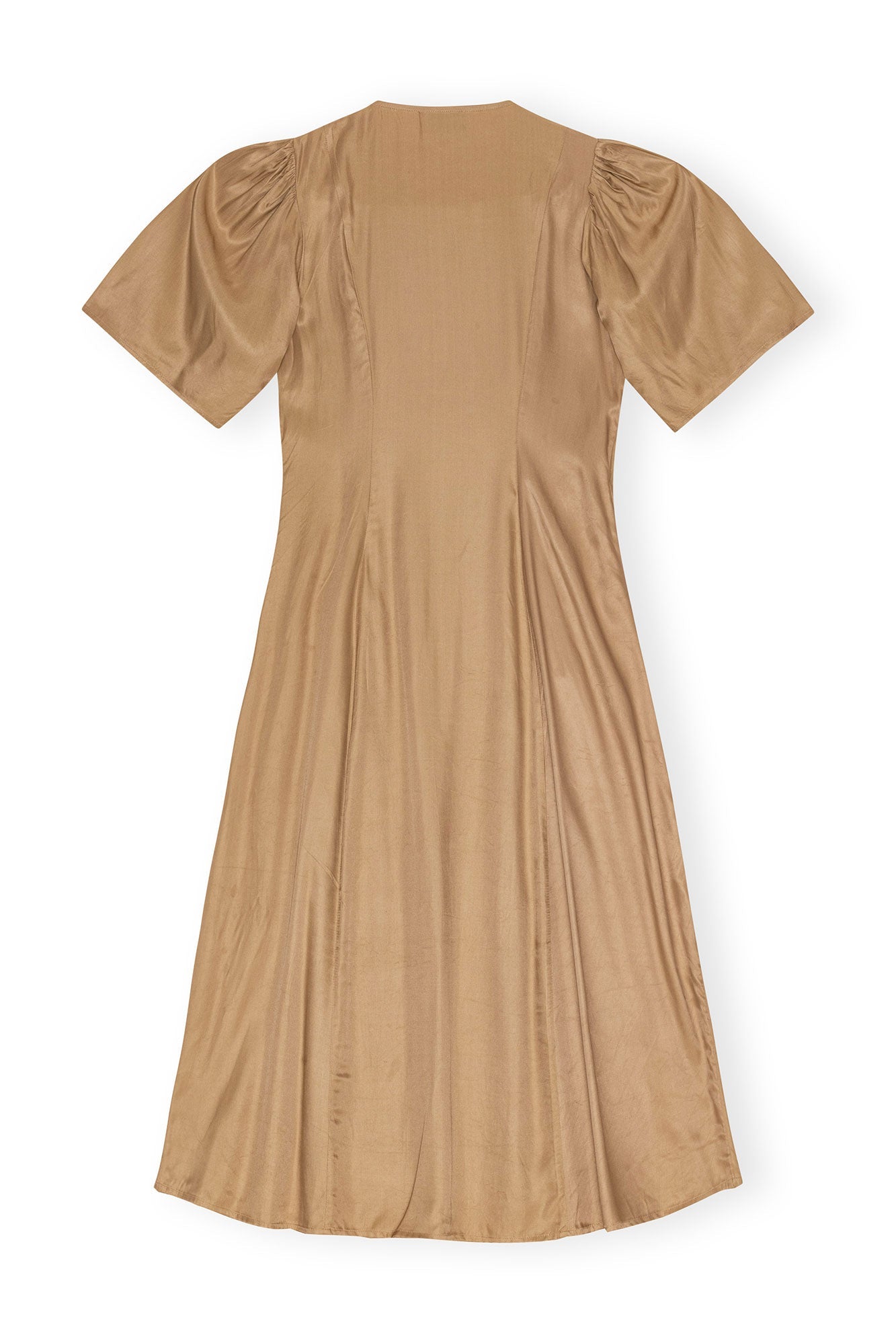 Robe midi cache cœur en twill - Tiger's Eye