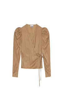 Blouse croisé à manches ballon - Tiger'S Eye