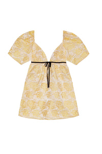 Short dress with balloon sleeves - Flan