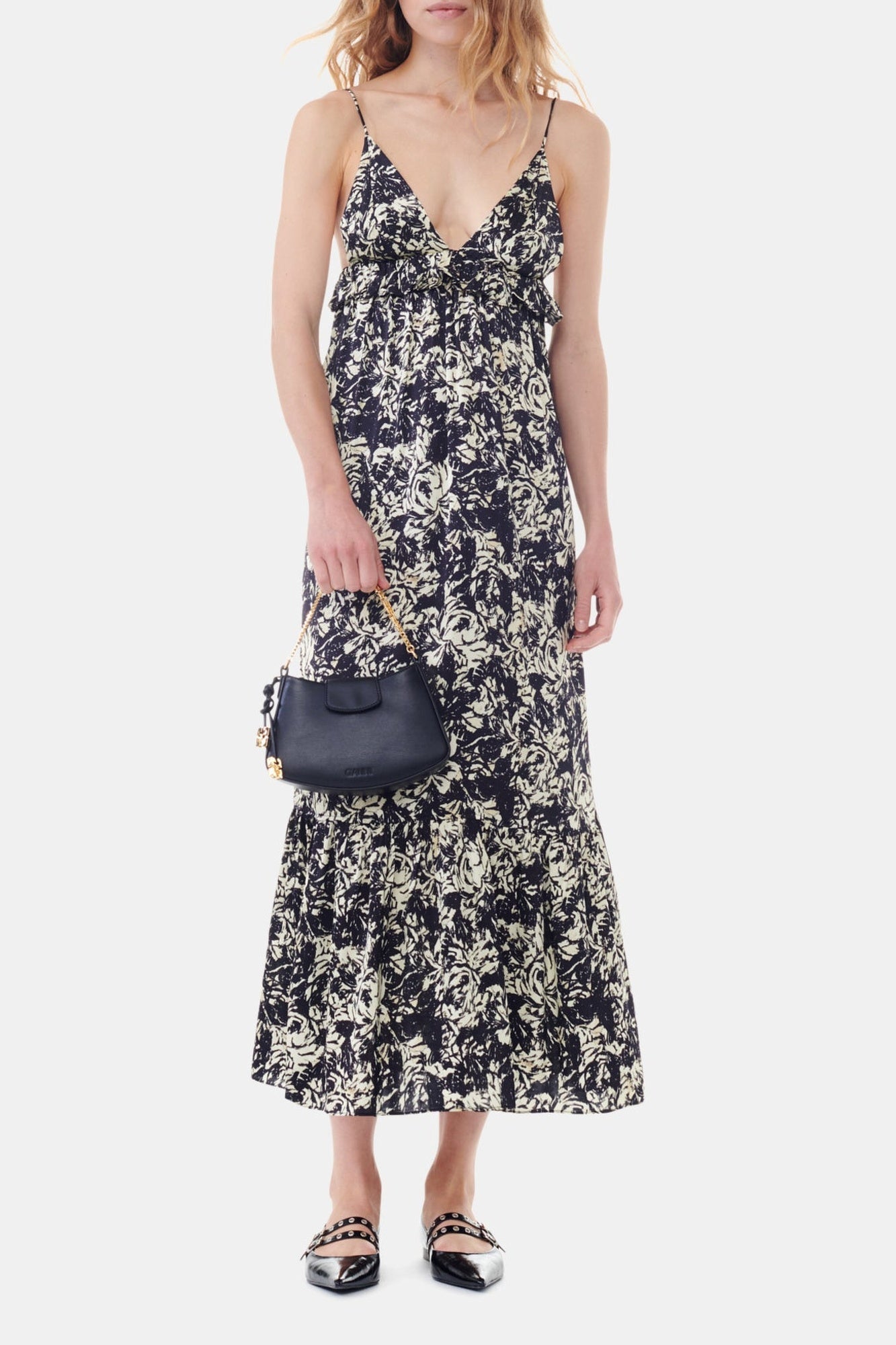 Satin print dress - Flan