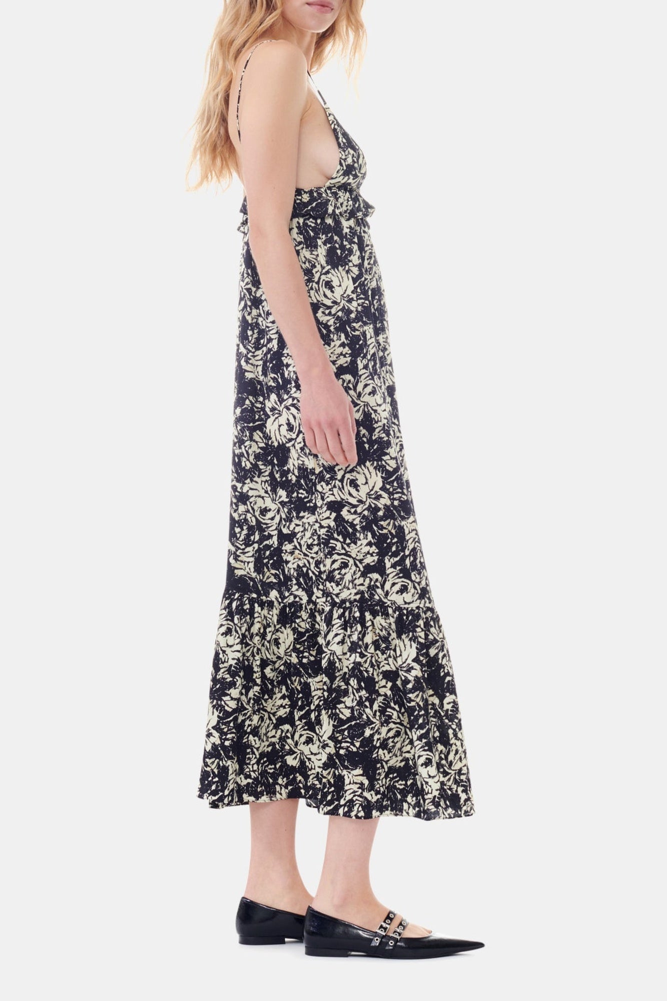 Satin print dress - Flan