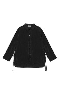 Oversized lace-up shirt - Black