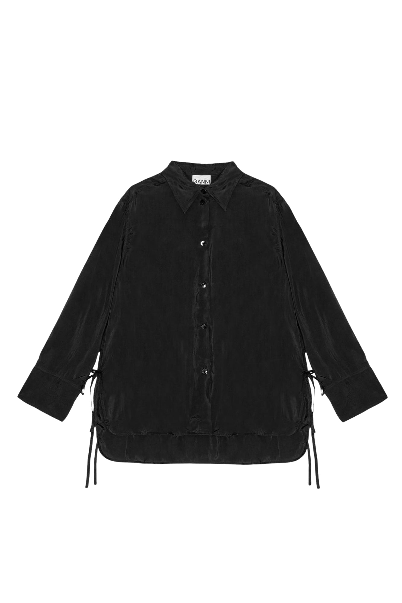 Oversized lace-up shirt - Black