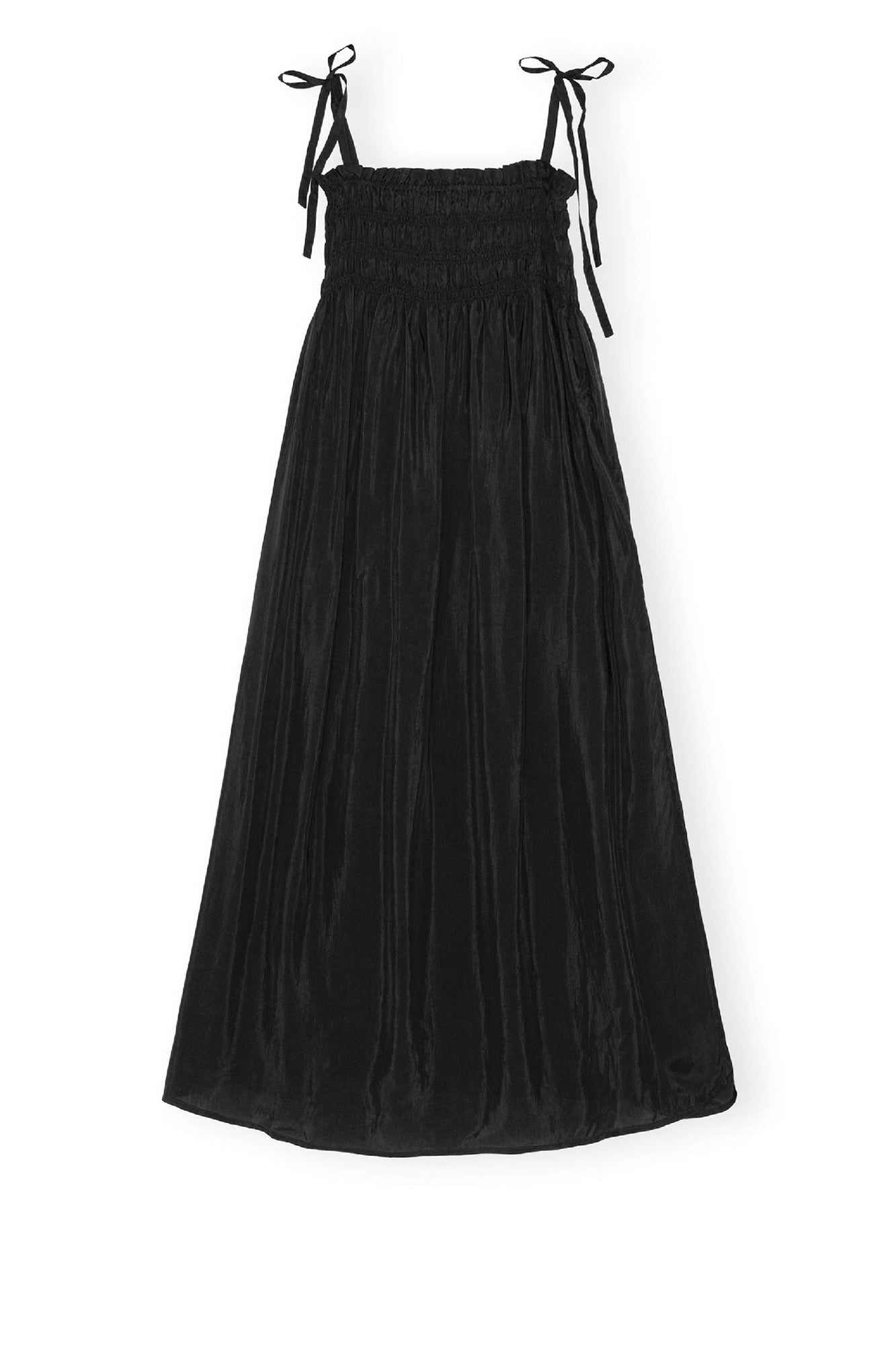 Robe midi à bretelles nouées - Black