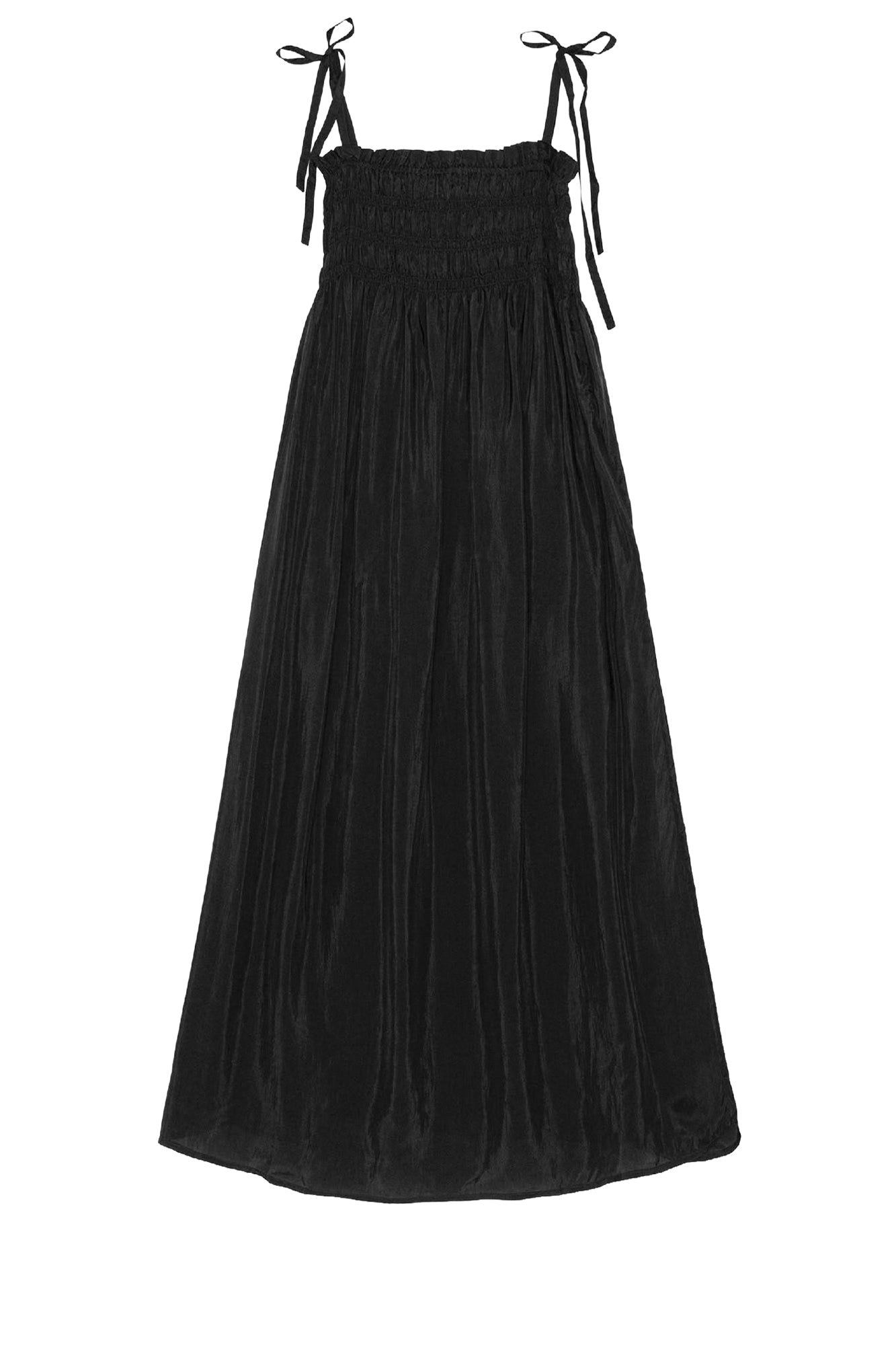 Midi dress with tied straps - Black