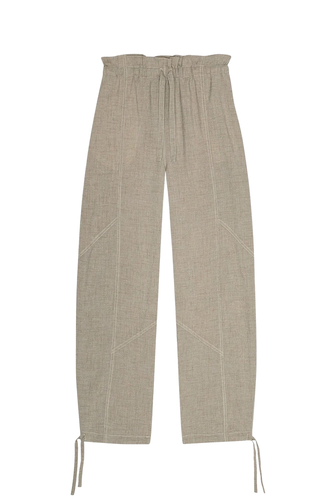 Light mottled tailored trousers with elasticated waistband - Alfalfa