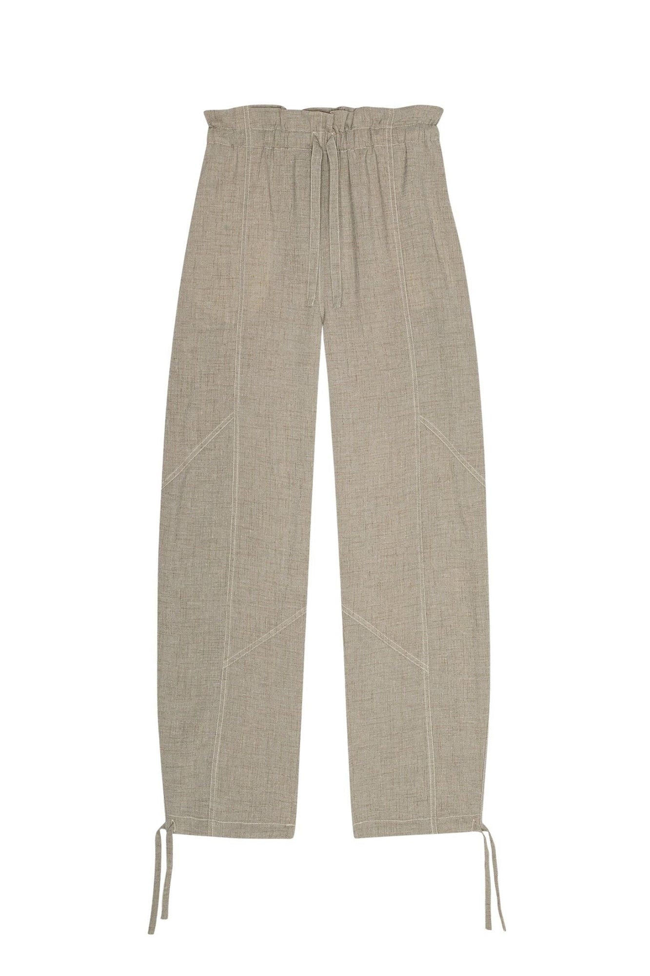 Pantalon de tailleur chiné clair à taille élastiquée - Alfalfa