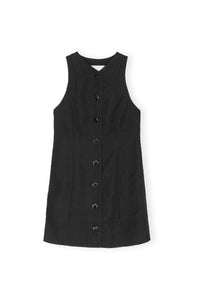 Robe courte boutonnée et dos noué - Black