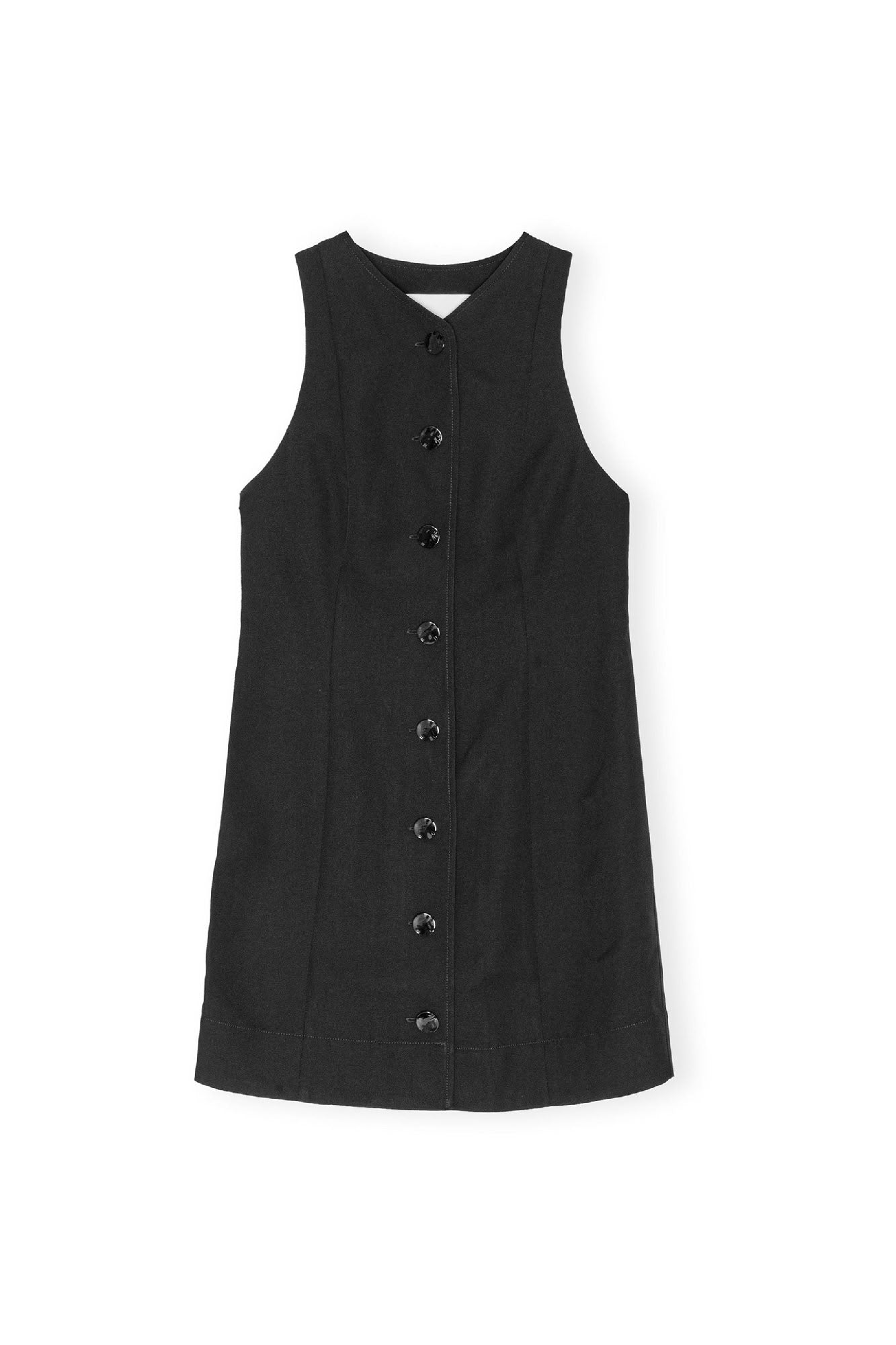 Robe courte boutonnée et dos noué - Black