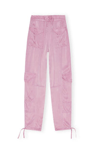 Pantalon à cordon de serrage en satin - Bleached Mauve
