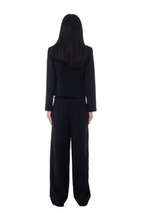 Pantalon droit en satin - Black