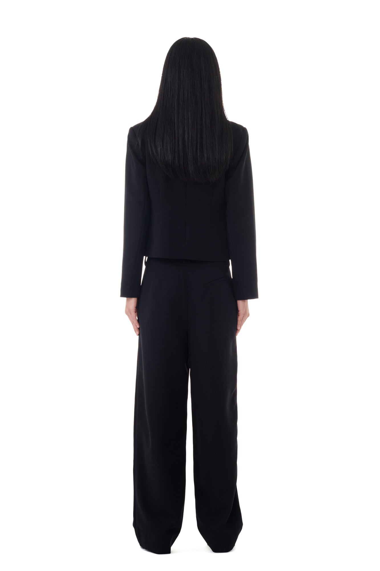 Pantalon droit en satin - Black