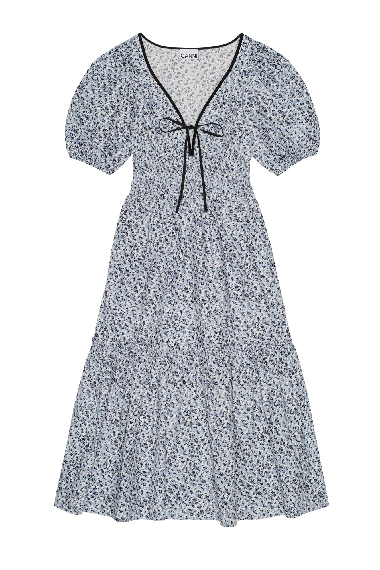 Robe longue smockée à imprimé floral en coton - Glacier Lake