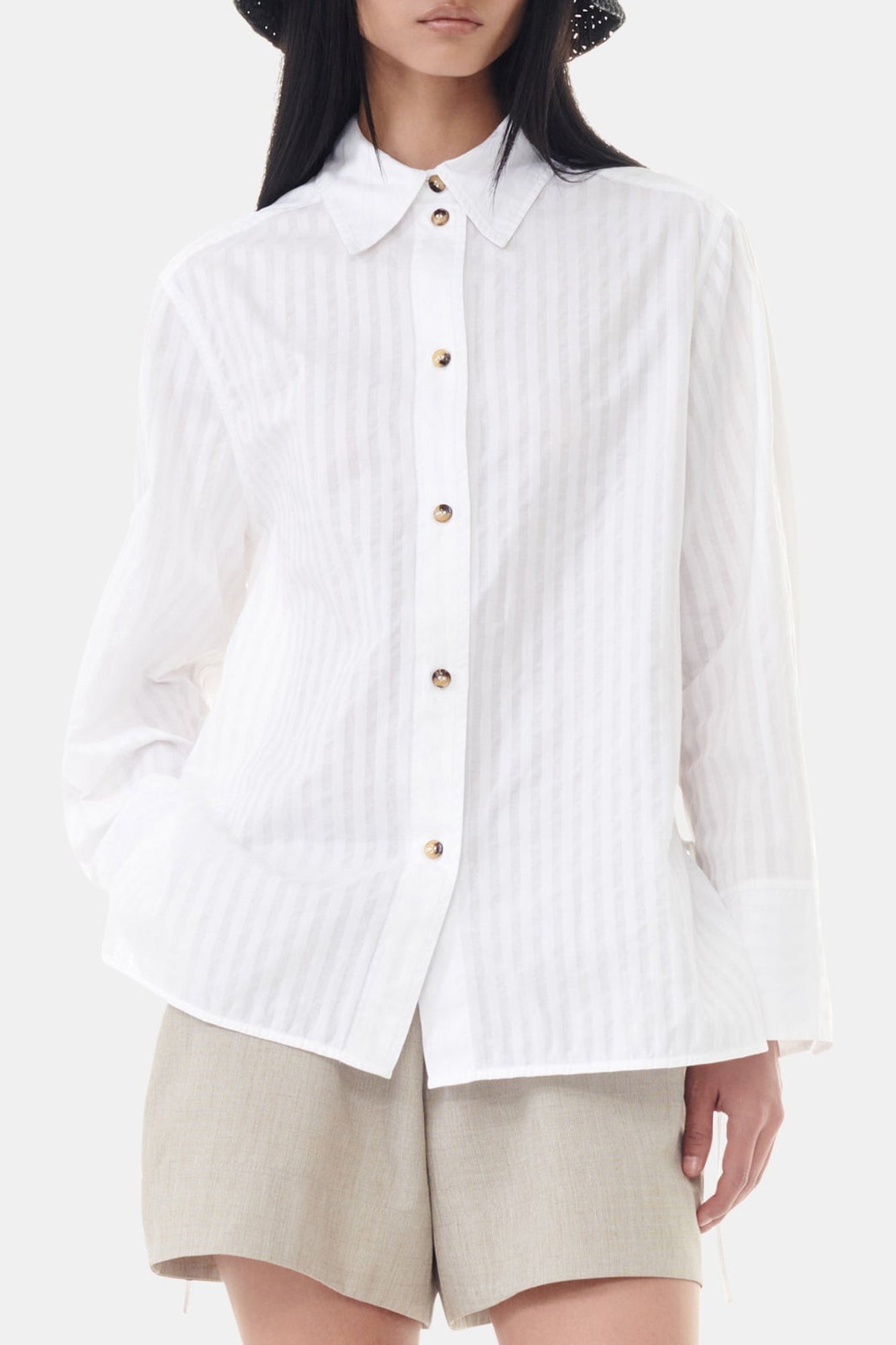 Chemise oversize à rayures - Bright White