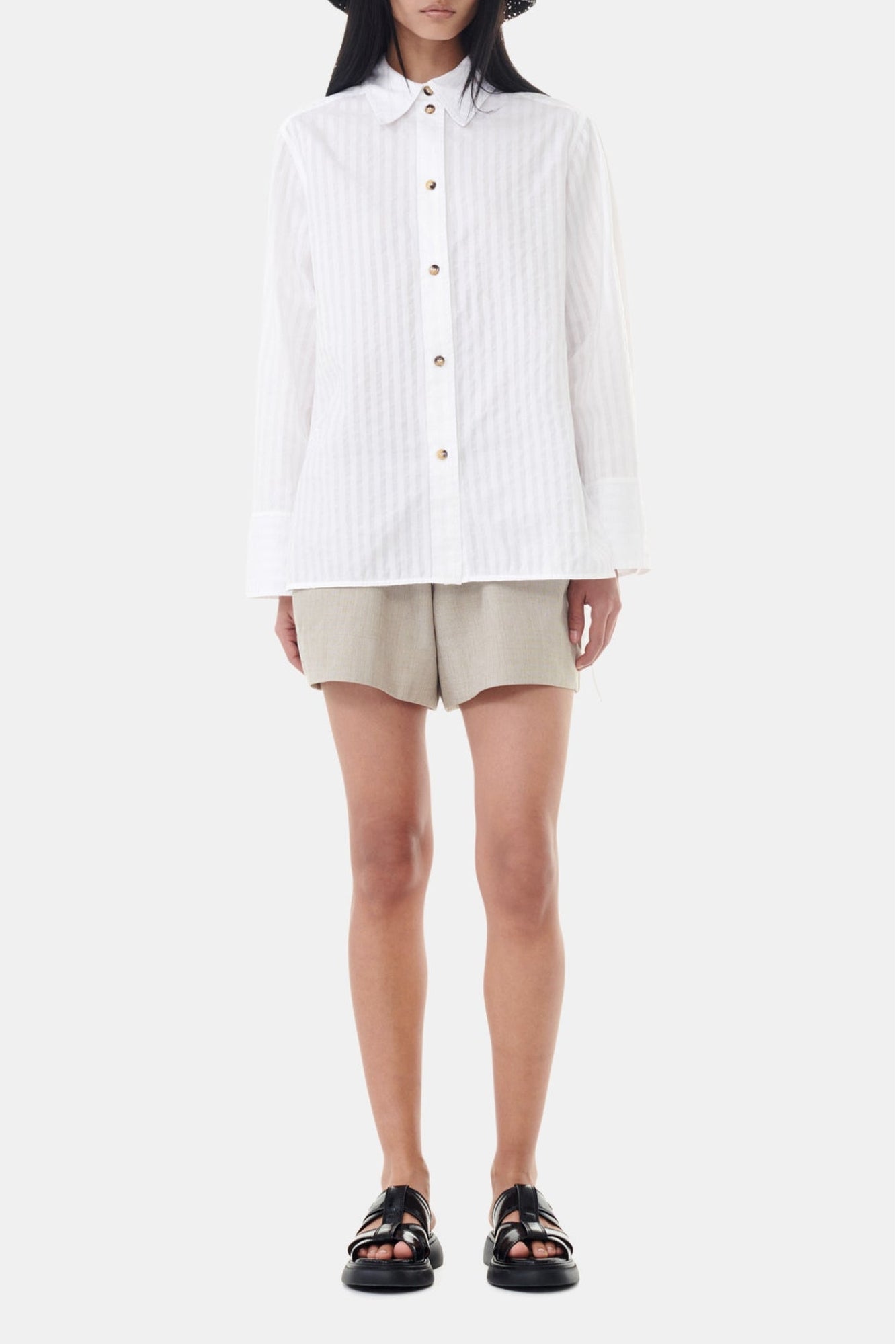 Chemise oversize à rayures - Bright White